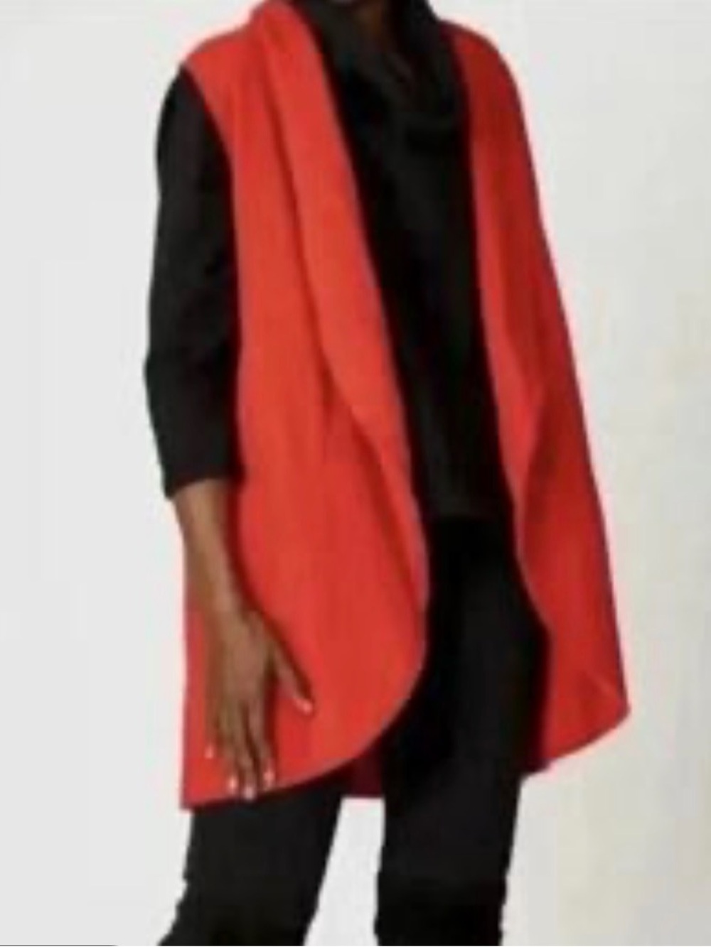 Bryn Walker S Bamboo Cotton Fleece Long LAGENLOOK Wrap Vest